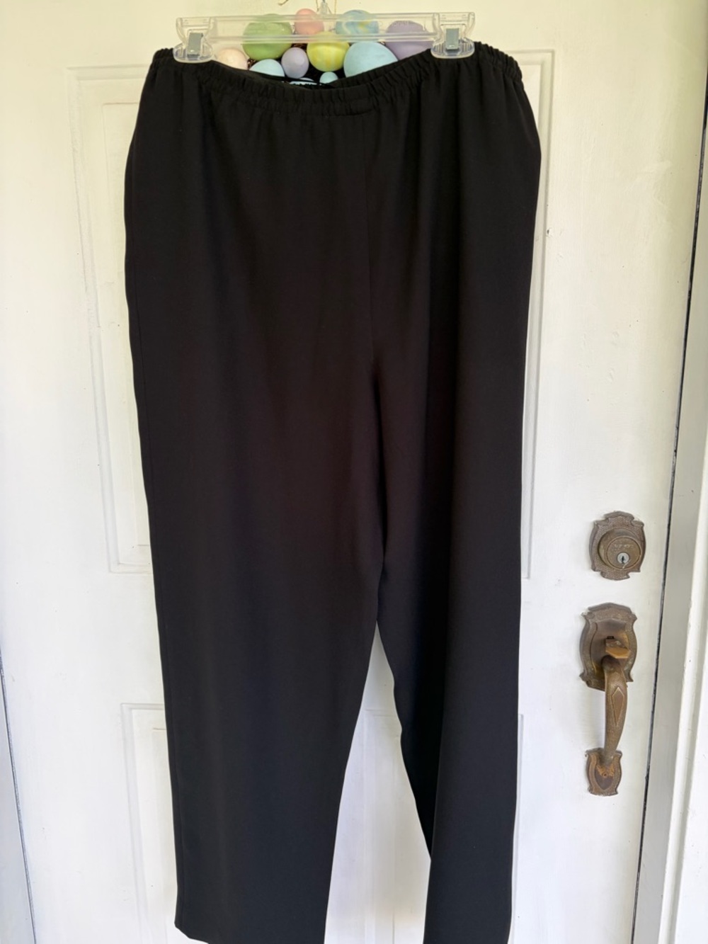 Talbots Black Elastic Waist Straight Leg Pants